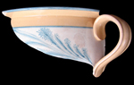 Thumbnail image of a Mocha decorated chamber pot with an applied handle from (18BC135), when clicked on will open a larger image